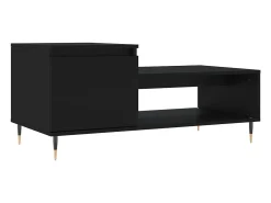 Mesa de centro madera contrachapada negro 100x50x45 cm