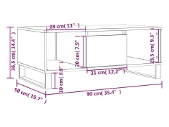 Mesa de centro madera contrachapada roble Sonoma 90x50x36,5 cm