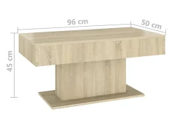 Mesa de centro madera contrachapada roble Sonoma 96x50x45 cm