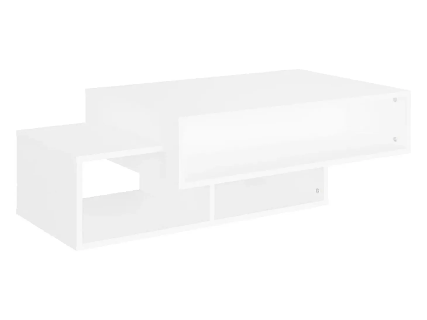 Mesa de centro madera contrachapada blanco 105x55x32 cm