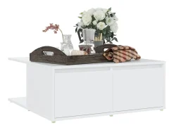 Mesa de centro madera contrachapada blanco 80x80x31 cm