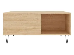 Mesa de centro madera contrachapada roble Sonoma 80x80x36,5 cm