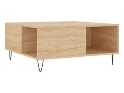 Mesa de centro madera contrachapada roble Sonoma 80x80x36,5 cm