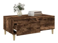 Mesa de centro madera contrachapada roble ahumado 90x50x36,5 cm