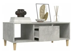 Mesa de centro madera contrachapada gris hormigón 90x50x36,5 cm