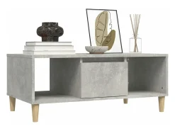 Mesa de centro madera contrachapada gris hormigón 90x50x36,5 cm