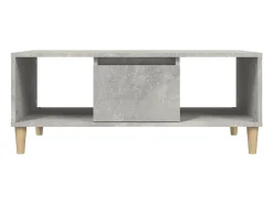 Mesa de centro madera contrachapada gris hormigón 90x50x36,5 cm