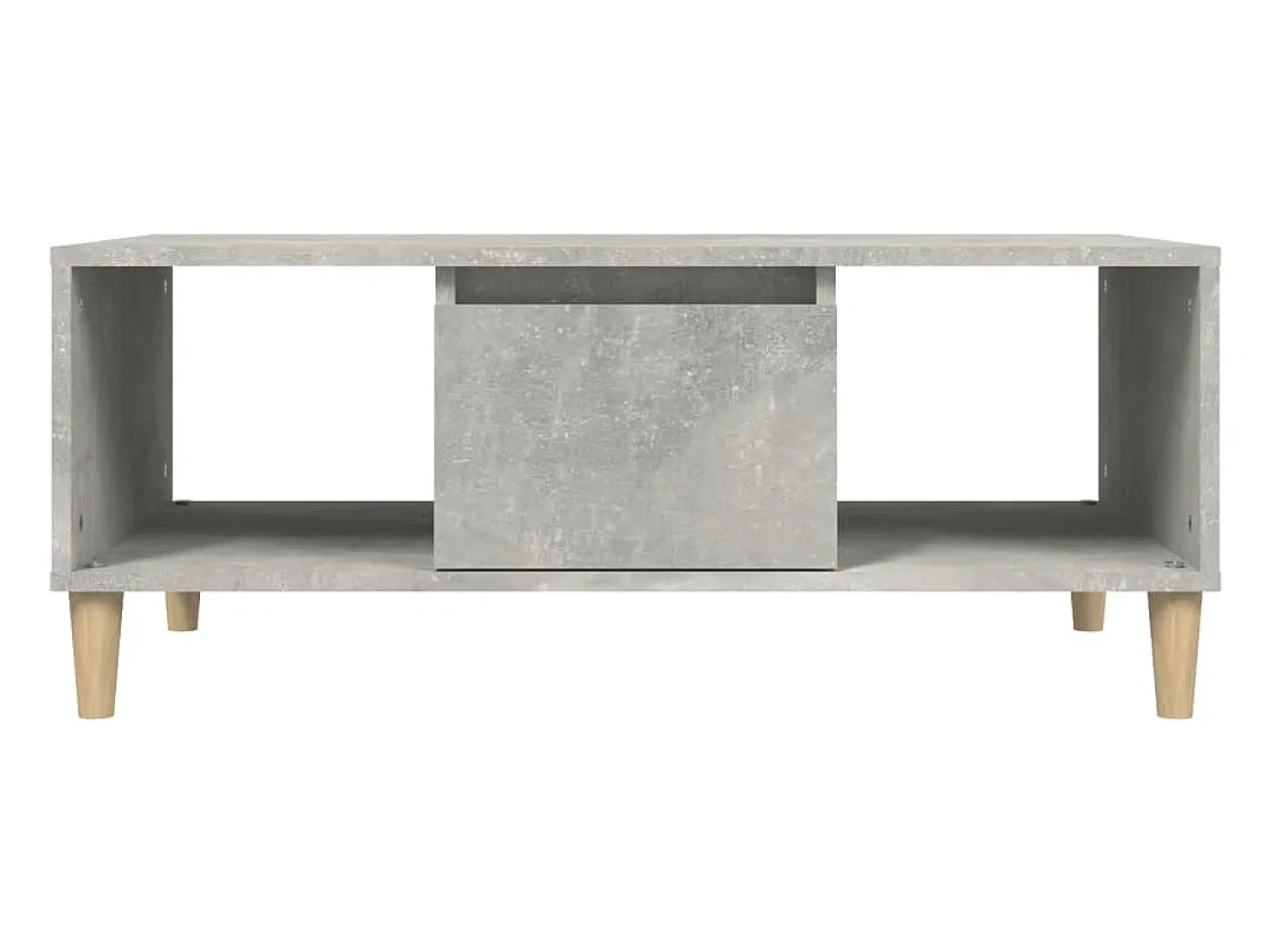 Mesa de centro madera contrachapada gris hormigón 90x50x36,5 cm