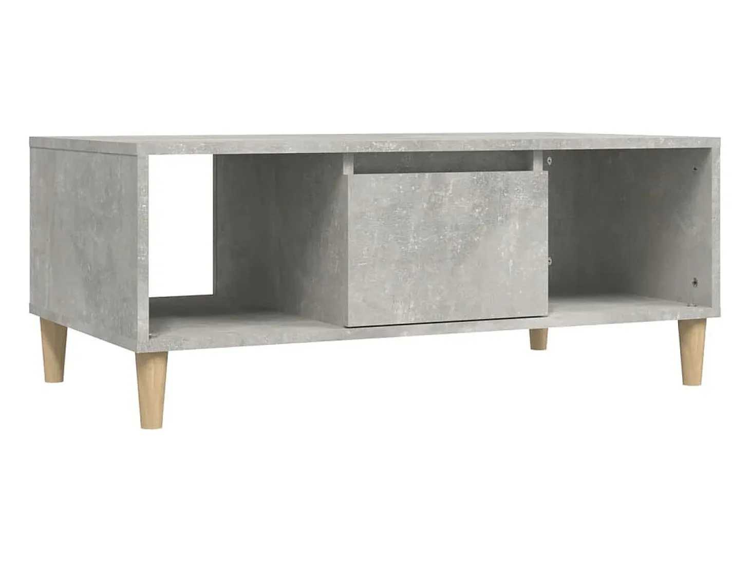 Mesa de centro madera contrachapada gris hormigón 90x50x36,5 cm