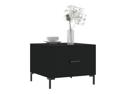 Mesa de centro madera contrachapada negro 50x50x40 cm