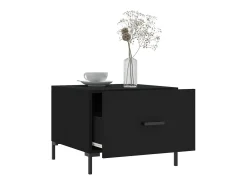 Mesa de centro madera contrachapada negro 50x50x40 cm
