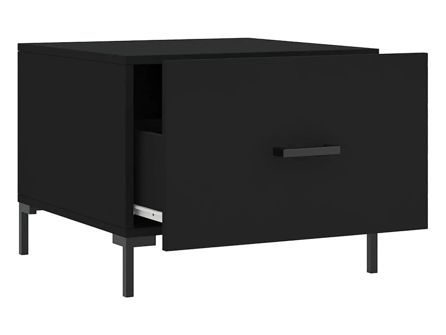 Mesa de centro madera contrachapada negro 50x50x40 cm