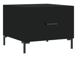 Mesa de centro madera contrachapada negro 50x50x40 cm