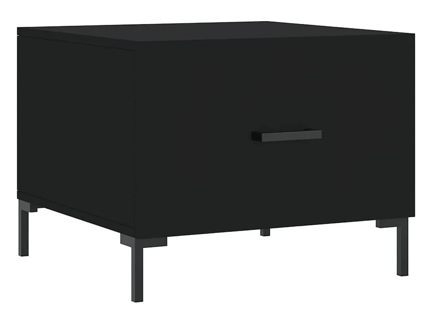 Mesa de centro madera contrachapada negro 50x50x40 cm