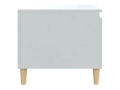 Mesa de centro madera contrachapada blanco brillo 100x50x45 cm