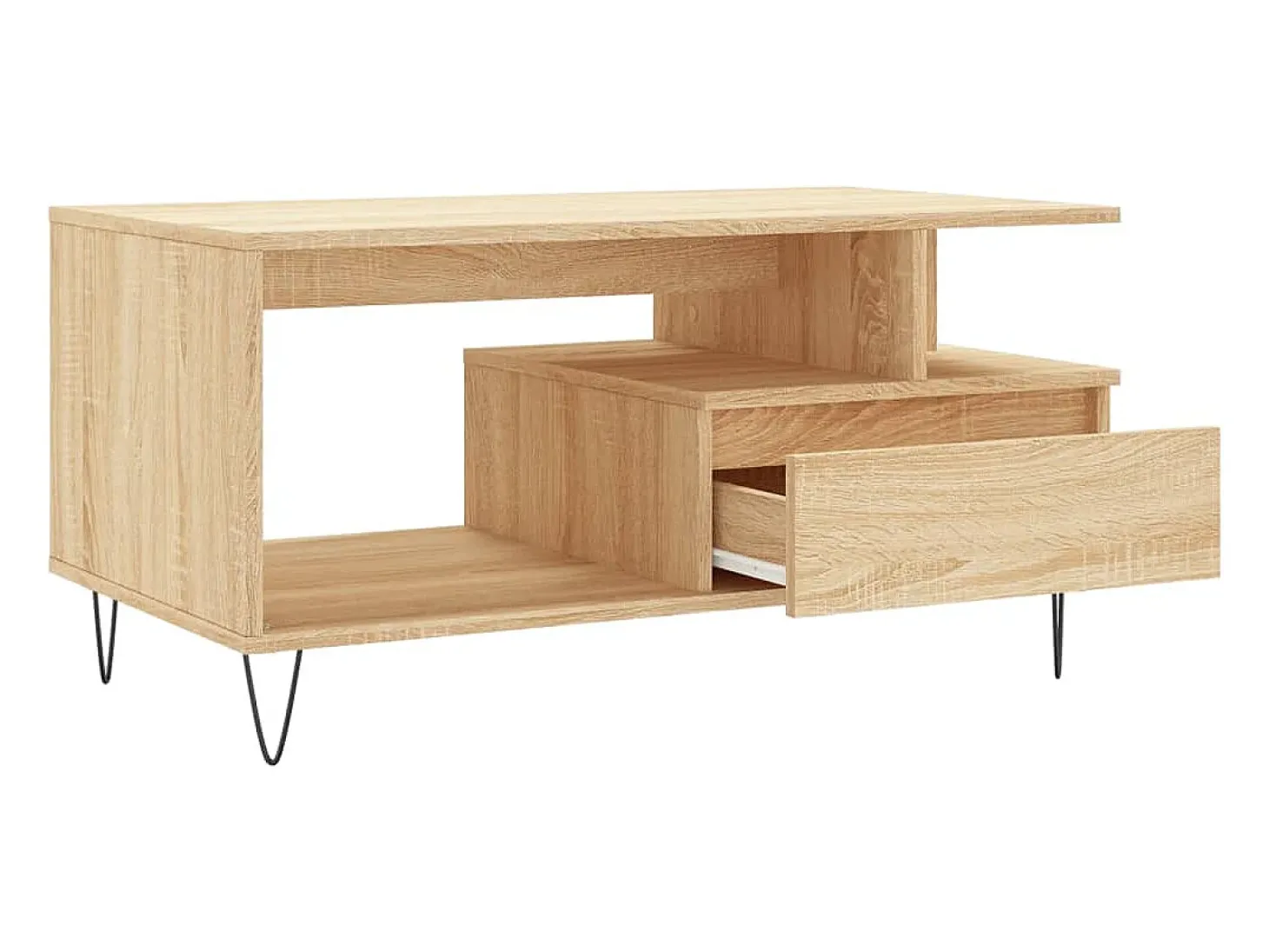 Mesa de centro madera contrachapada roble Sonoma 90x49x45 cm