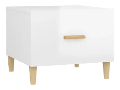 Mesa de centro madera contrachapada brillo blanco 50x50x40 cm ES35665