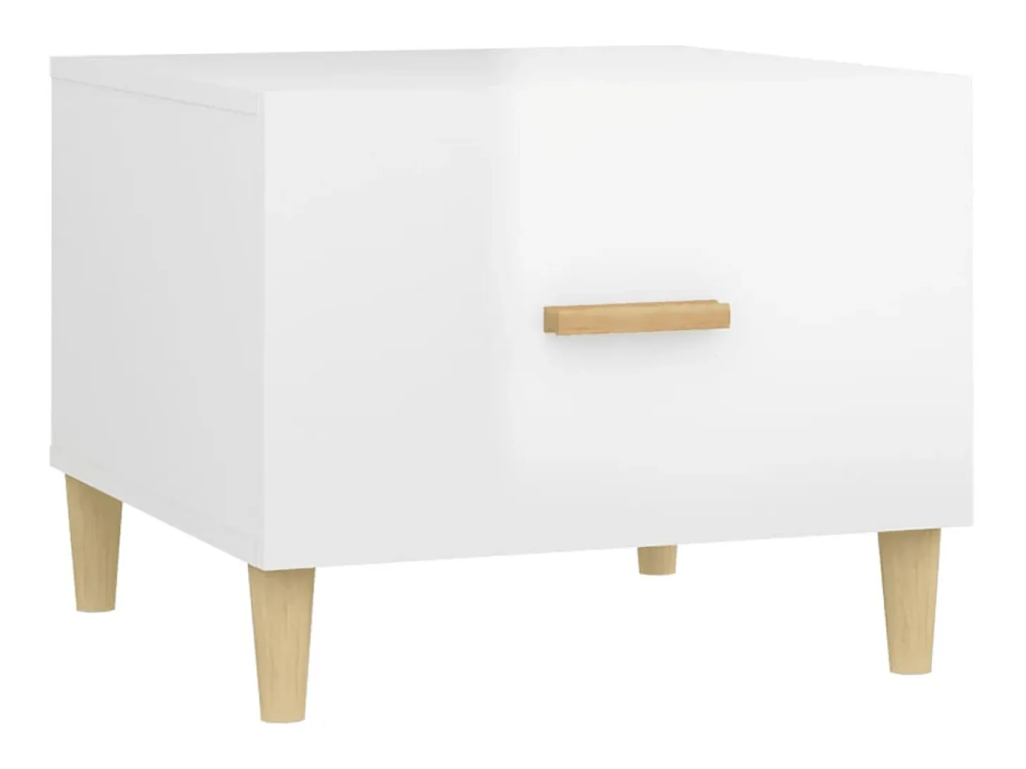 Mesa de centro madera contrachapada brillo blanco 50x50x40 cm ES35665