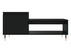 Mesa de centro madera contrachapada negro 100x50x45 cm