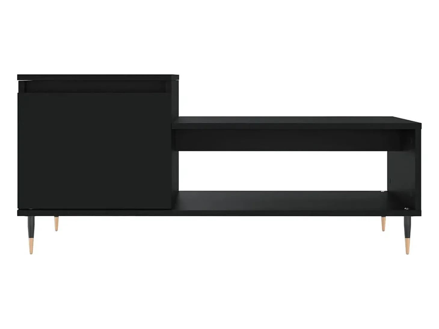 Mesa de centro madera contrachapada negro 100x50x45 cm
