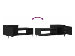 Mesa de centro madera contrachapada negro 100x50x45 cm