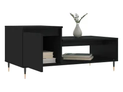 Mesa de centro madera contrachapada negro 100x50x45 cm