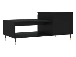 Mesa de centro madera contrachapada negro 100x50x45 cm