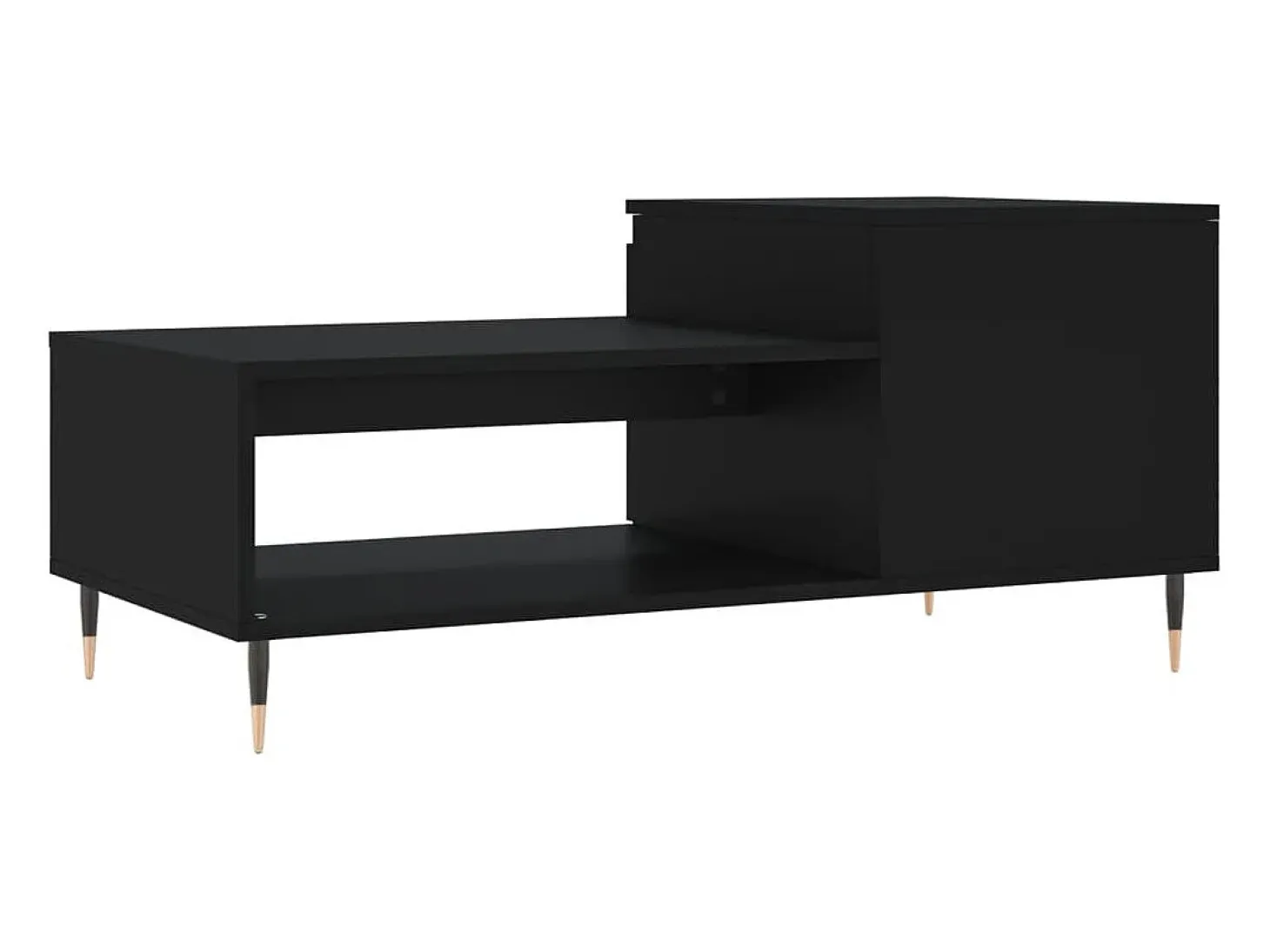 Mesa de centro madera contrachapada negro 100x50x45 cm