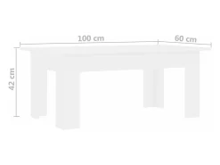 Mesa de centro madera contrachapada blanco 100x60x42 cm