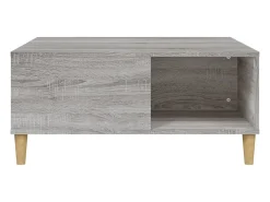 Mesa de centro madera contrachapada gris Sonoma 80x80x36,5 cm