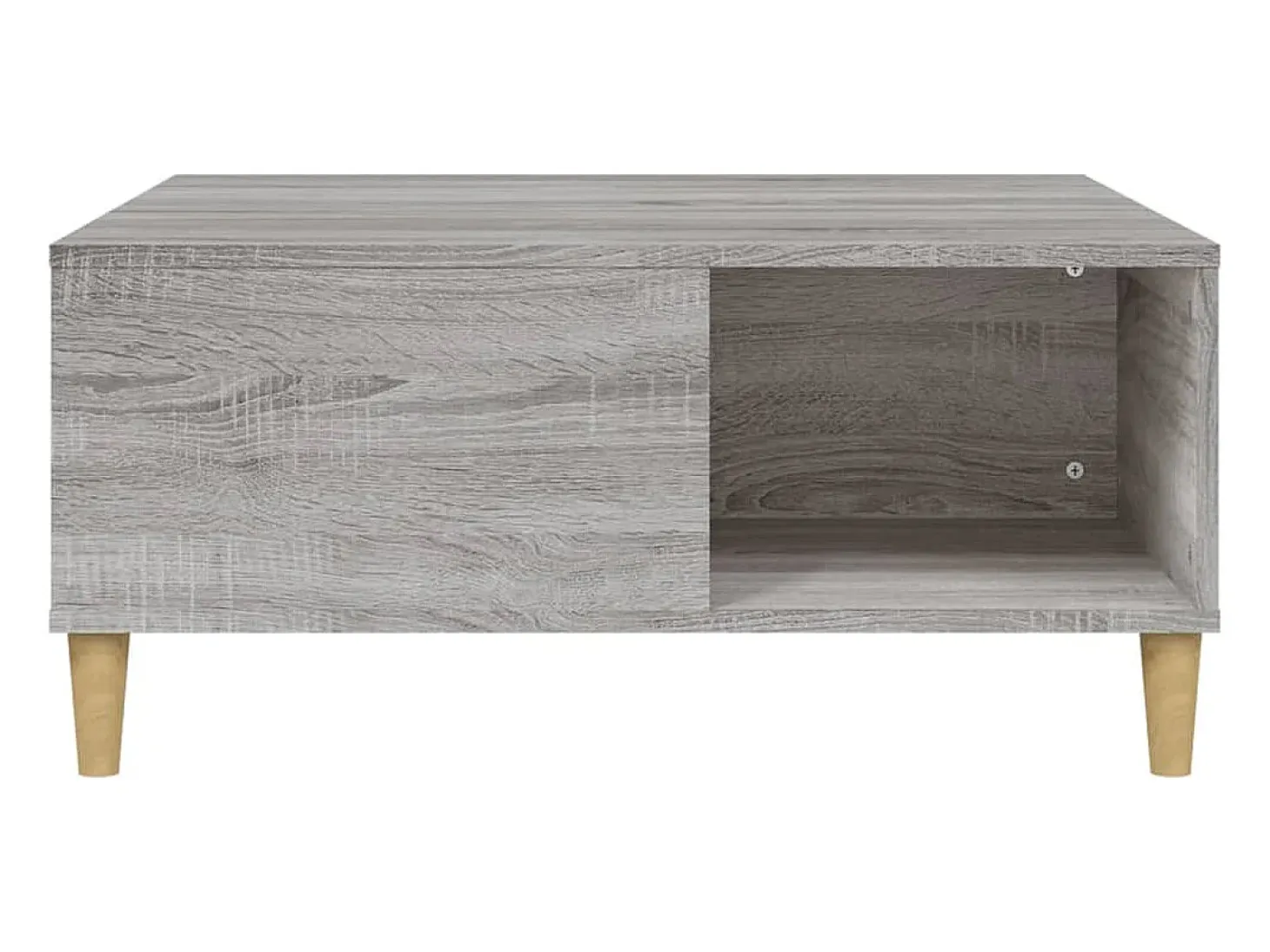 Mesa de centro madera contrachapada gris Sonoma 80x80x36,5 cm