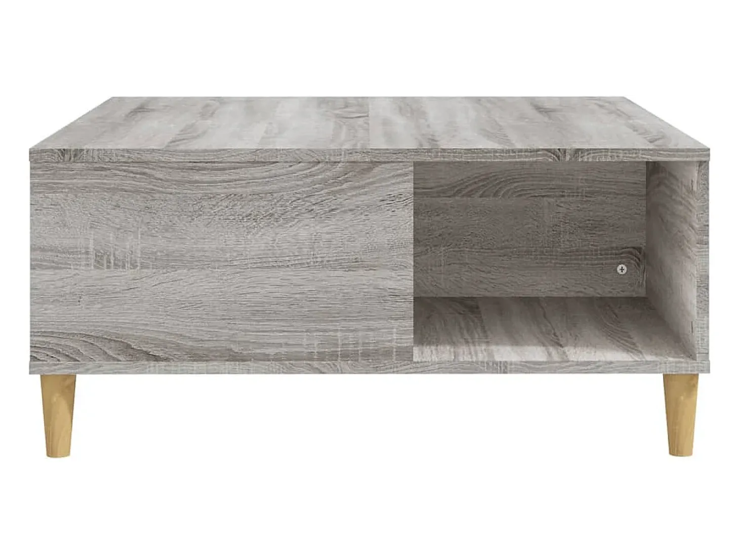 Mesa de centro madera contrachapada gris Sonoma 80x80x36,5 cm