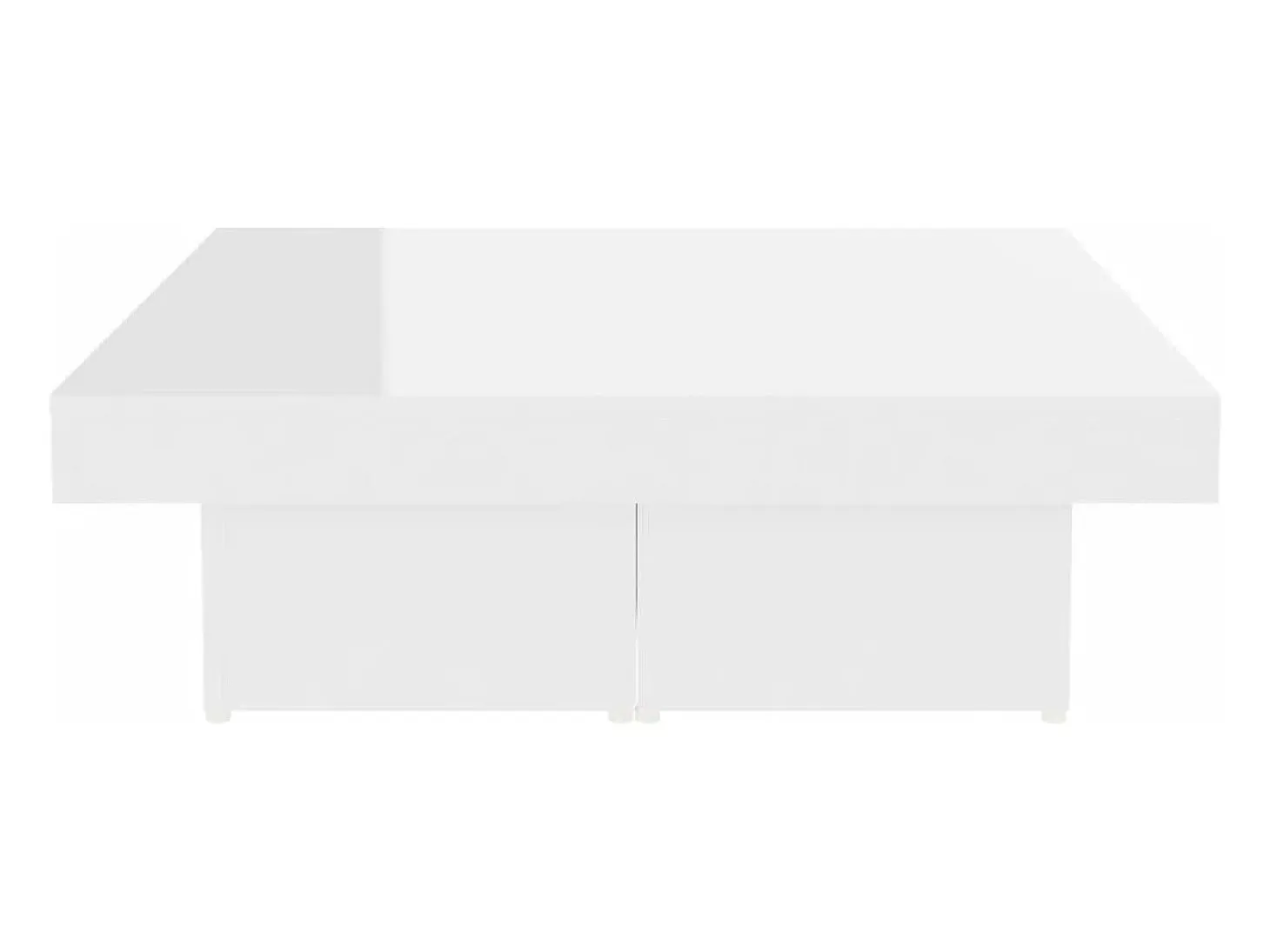 Mesa de centro madera contrachapada blanco brillante 90x90x28cm