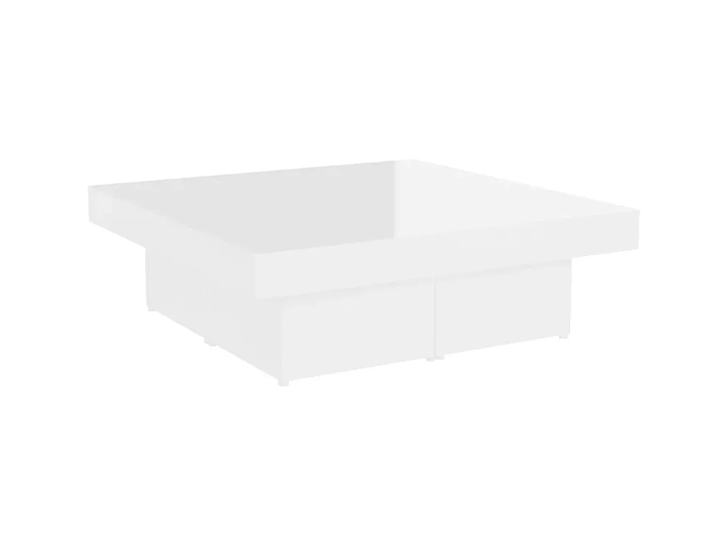 Mesa de centro madera contrachapada blanco brillante 90x90x28cm