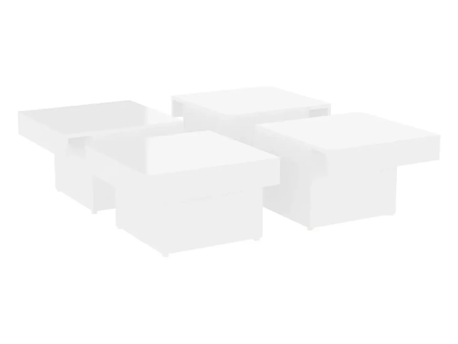 Mesa de centro madera contrachapada blanco brillante 90x90x28cm