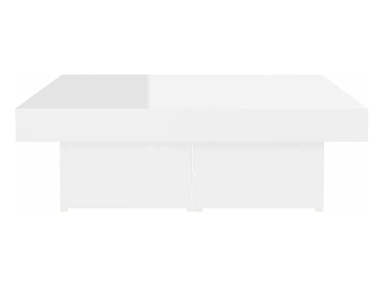 Mesa de centro madera contrachapada blanco brillante 90x90x28cm