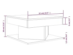 Mesa de centro madera contrachapada gris Sonoma 57x57x30 cm