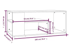 Mesa de centro madera contrachapada roble ahumado 100x50x40 cm