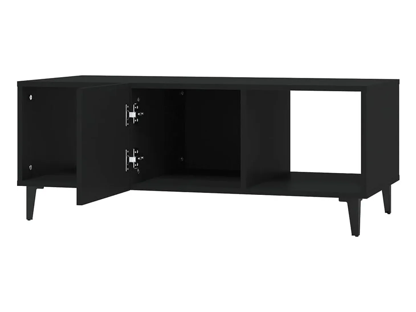 Mesa de centro madera contrachapada negro 102x50x40 cm