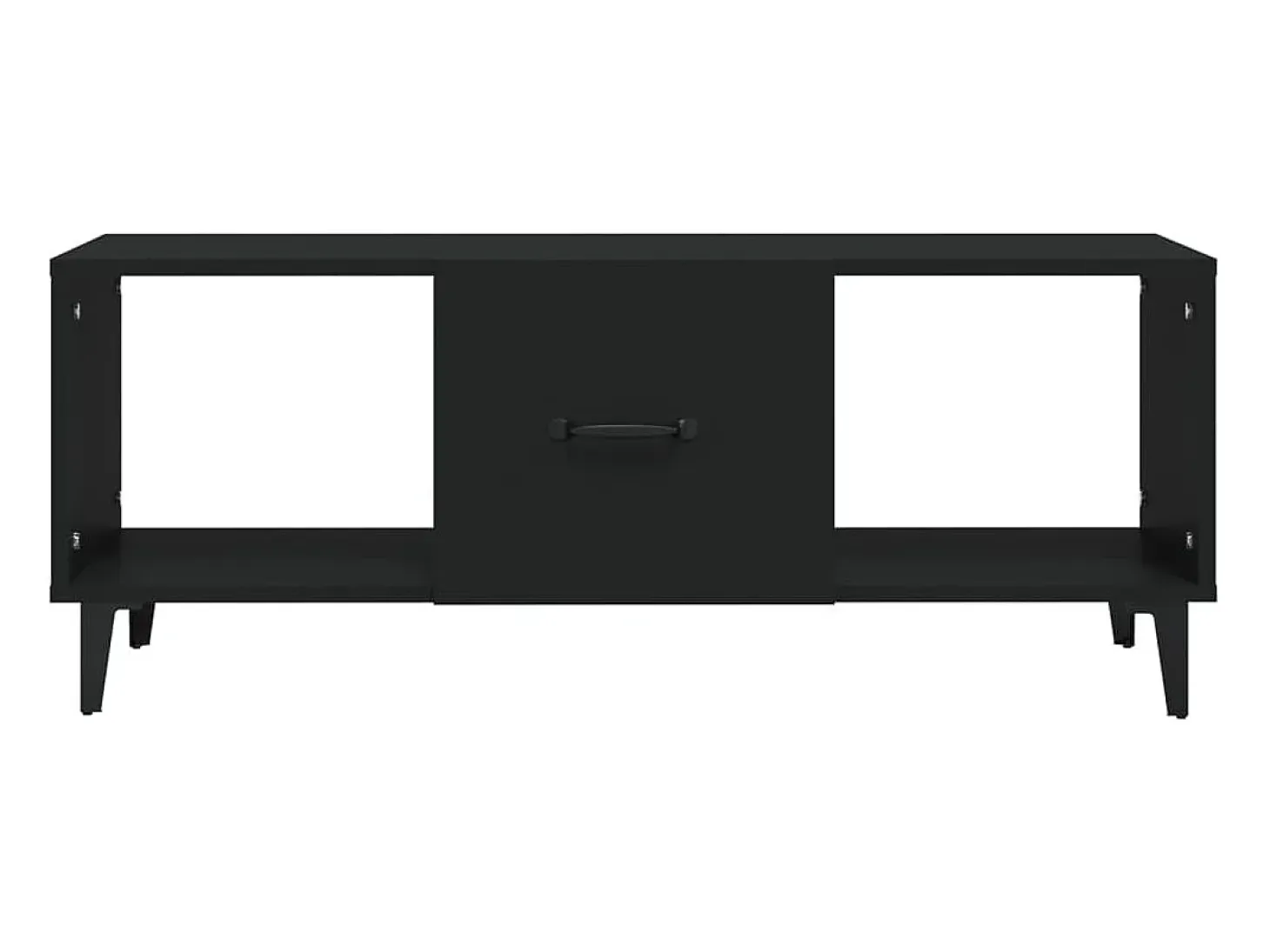 Mesa de centro madera contrachapada negro 102x50x40 cm