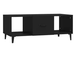 Mesa de centro madera contrachapada negro 102x50x40 cm