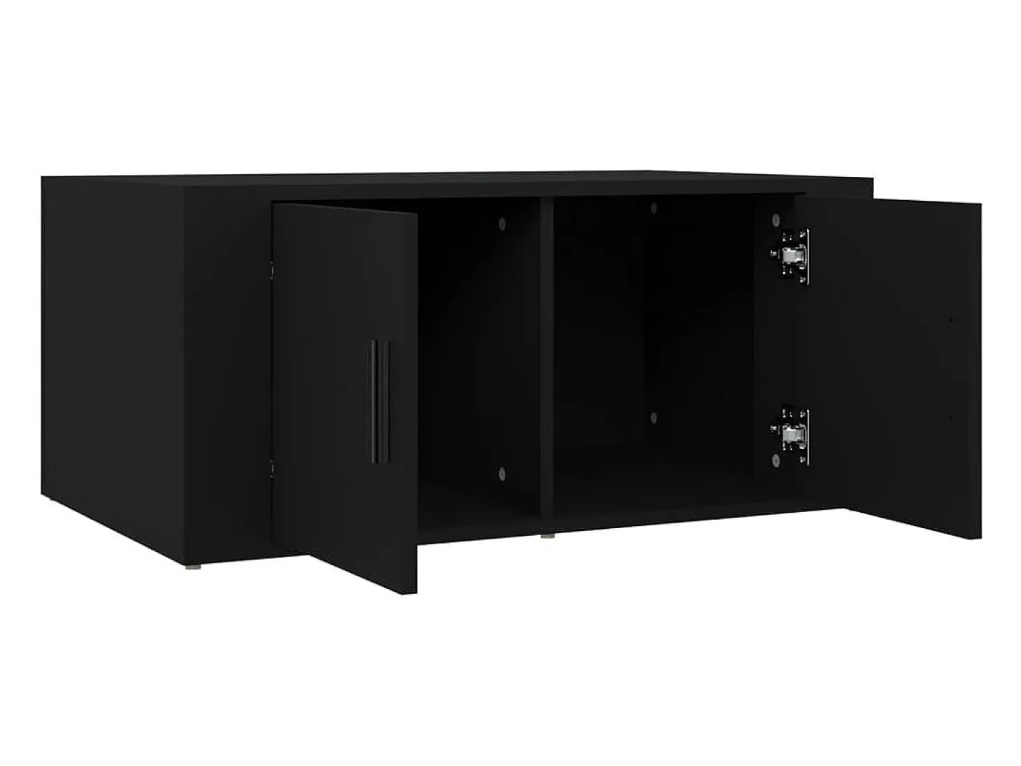 Mesa de centro madera contrachapada negro 80x50x36 cm