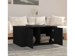 Mesa de centro madera contrachapada negro 80x50x36 cm