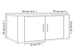 Mesa de centro madera contrachapada negro 80x50x36 cm