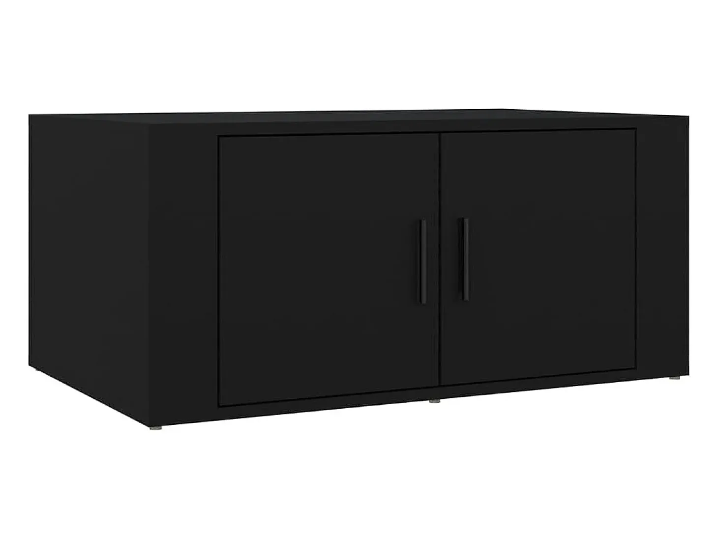 Mesa de centro madera contrachapada negro 80x50x36 cm