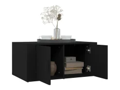 Mesa de centro madera contrachapada negro 80x50x36 cm