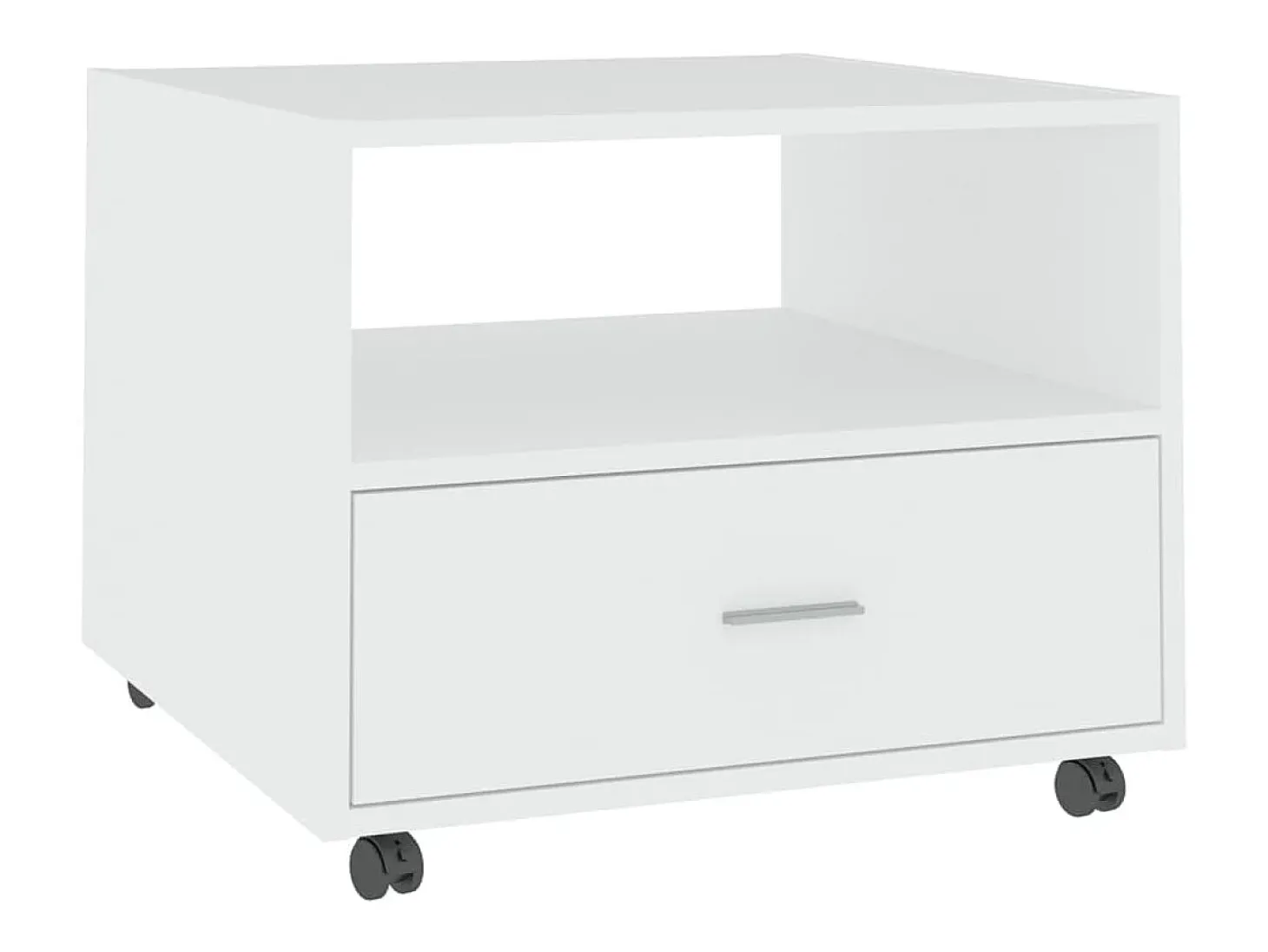 Mesa de centro madera contrachapada blanco 55x55x40 cm