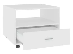 Mesa de centro madera contrachapada blanco 55x55x40 cm