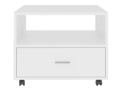 Mesa de centro madera contrachapada blanco 55x55x40 cm