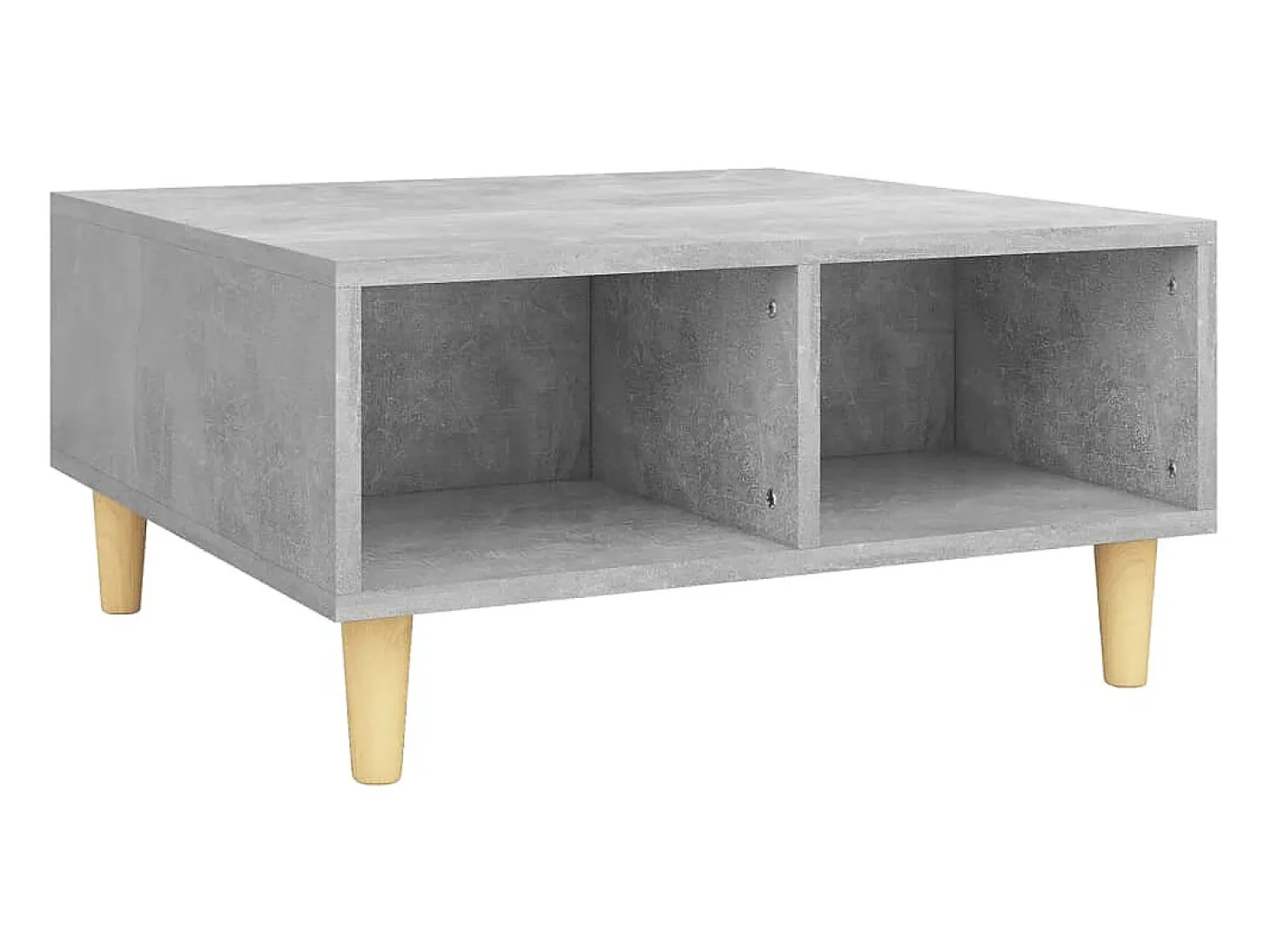 Mesa de centro madera contrachapada gris hormigón 60x60x30 cm